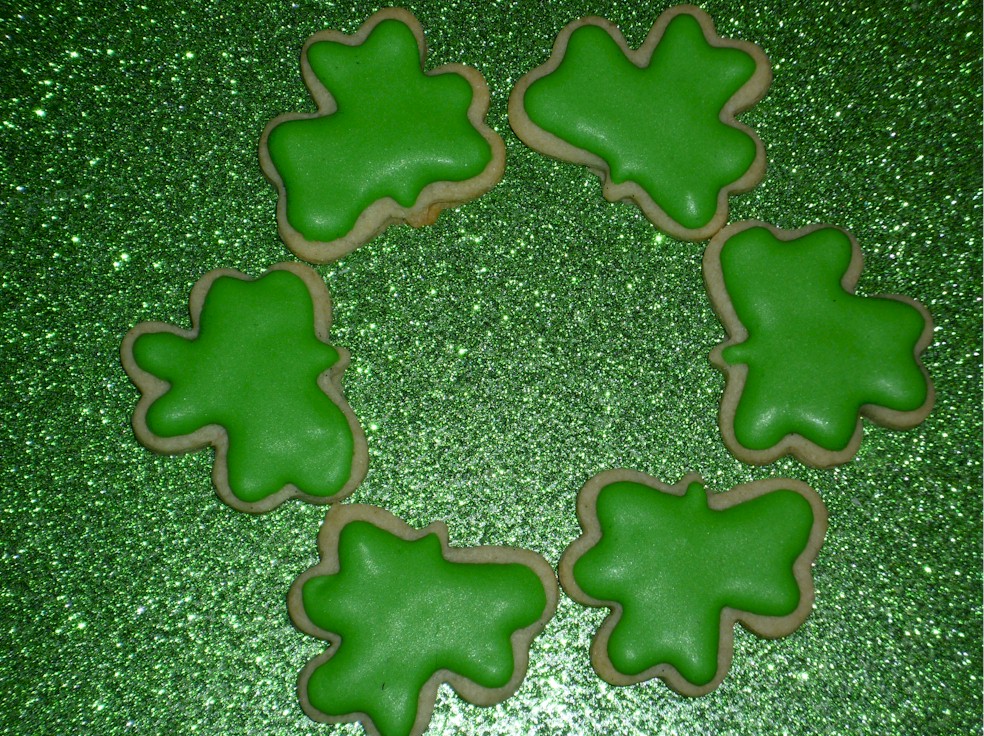 Mini Decorated Irish/Celtic Shamrock Sugar Cookies Order of 5 dozen