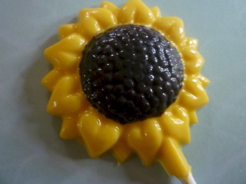 Chocolate Sunflower Lollipops for Spring/Summer Set of 6